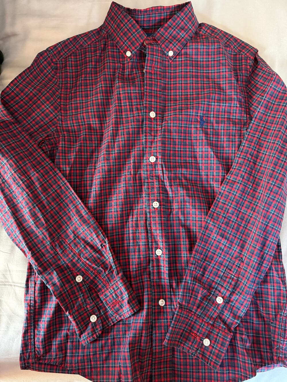 Ralph Lauren red plaid shirt size 14-16